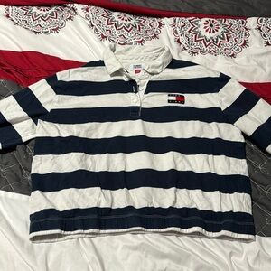 TOMMY HILFIGER -  RUGBY POLO SHIRT IN NAVY STRIPES